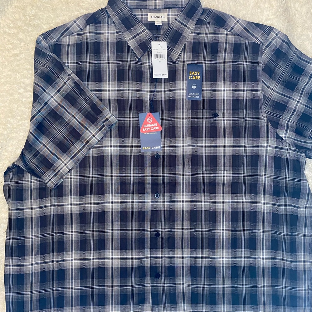 NWT Haggar Short Sleeve Button Down Shirt